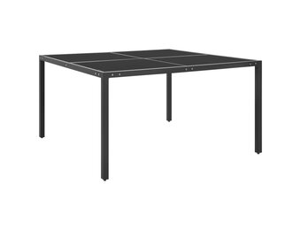 vidaXL Tuintafel 130x130x72 cm staal en glas antracietkleurig