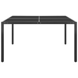 vidaXL Tuintafel 130x130x72 cm staal en glas antracietkleurig