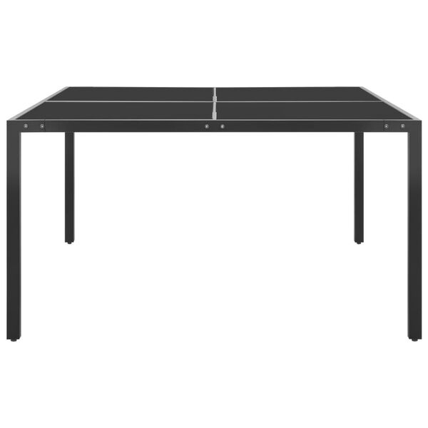 vidaXL Tuintafel 130x130x72 cm staal en glas antracietkleurig