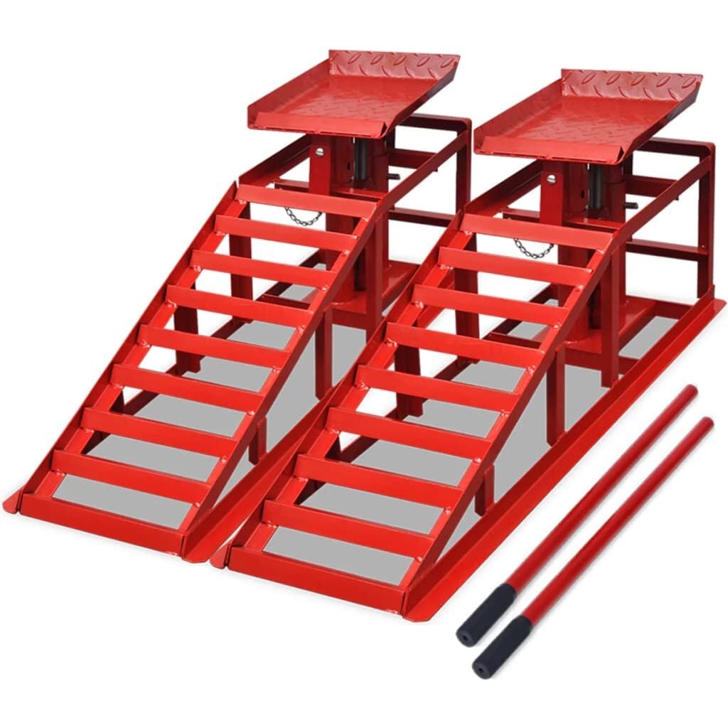 vidaXL Autoreparatie oprijplaten 2 st staal rood