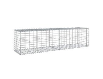 vidaXL Schanskorf 200x50x50 cm gegalvaniseerd ijzer zilverkleurig