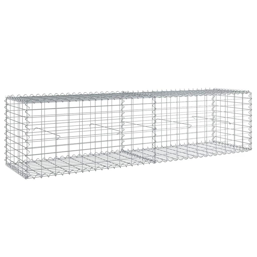 vidaXL Schanskorf 200x50x50 cm gegalvaniseerd ijzer zilverkleurig
