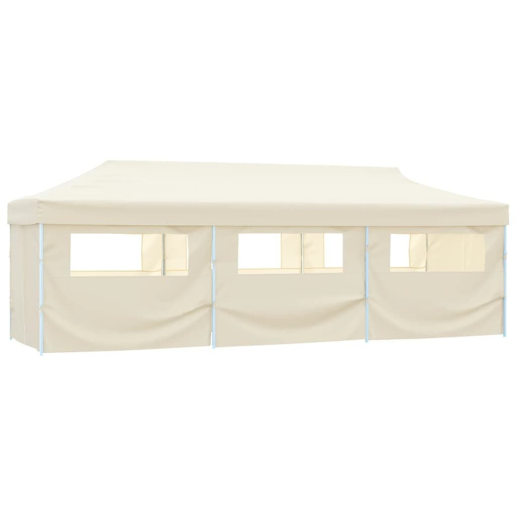 vidaXL Vouwtent pop-up met 8 zijwanden 3x9 m crème