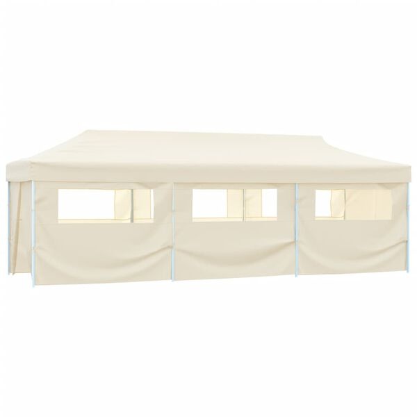 vidaXL Vouwtent pop-up met 8 zijwanden 3x9 m crème