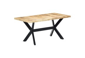 Eettafel 160x80x75 cm Ruw Mangohout - 35% Korting
