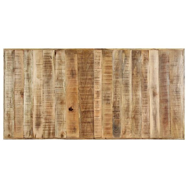 vidaXL Eettafel 160x80x75 cm massief ruw mangohout