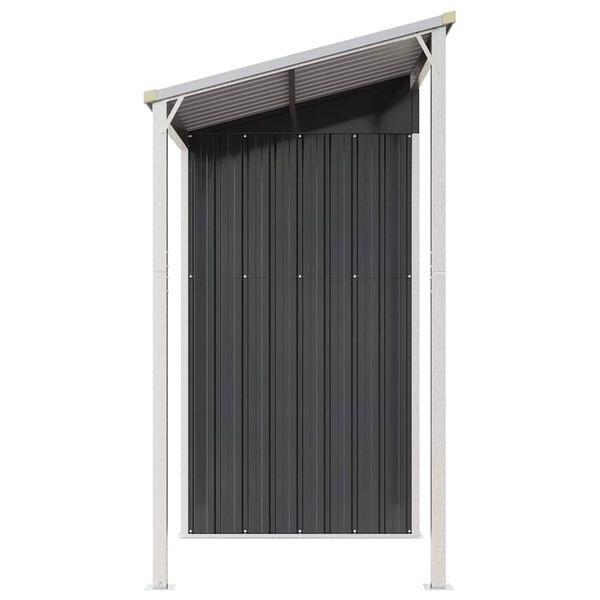 vidaXL Tuinschuur met verlengd dak 277x110,5x181 cm staal antraciet