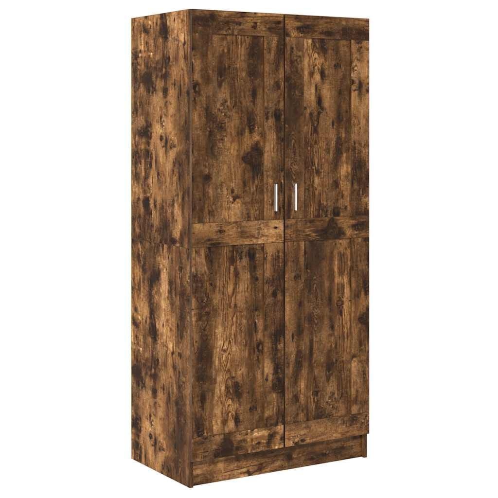 vidaXL Kledingkast 82,5x51,5x180 cm bewerkt hout gerookt eikenkleurig