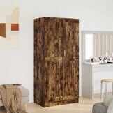 vidaXL Kledingkast 82,5x51,5x180 cm bewerkt hout gerookt eikenkleurig