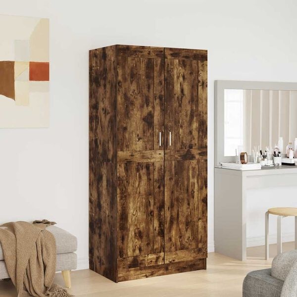 vidaXL Kledingkast 82,5x51,5x180 cm bewerkt hout gerookt eikenkleurig