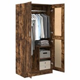 vidaXL Kledingkast 82,5x51,5x180 cm bewerkt hout gerookt eikenkleurig