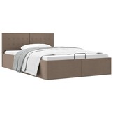 vidaXL Bedframe met hydraulische opslag stof taupe 120x200 cm