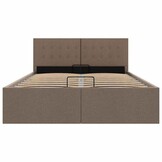 vidaXL Bedframe met hydraulische opslag stof taupe 120x200 cm