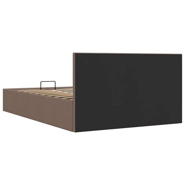 vidaXL Bedframe met hydraulische opslag stof taupe 120x200 cm