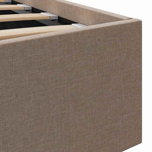 vidaXL Bedframe met hydraulische opslag stof taupe 120x200 cm