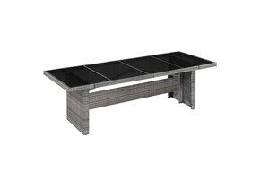 vidaXL Tuintafel 240x90x74 cm poly rattan en glas