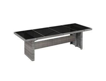 vidaXL Tuintafel 240x90x74 cm poly rattan en glas