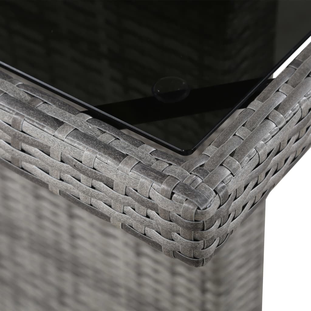 vidaXL Tuintafel 240x90x74 cm poly rattan en glas