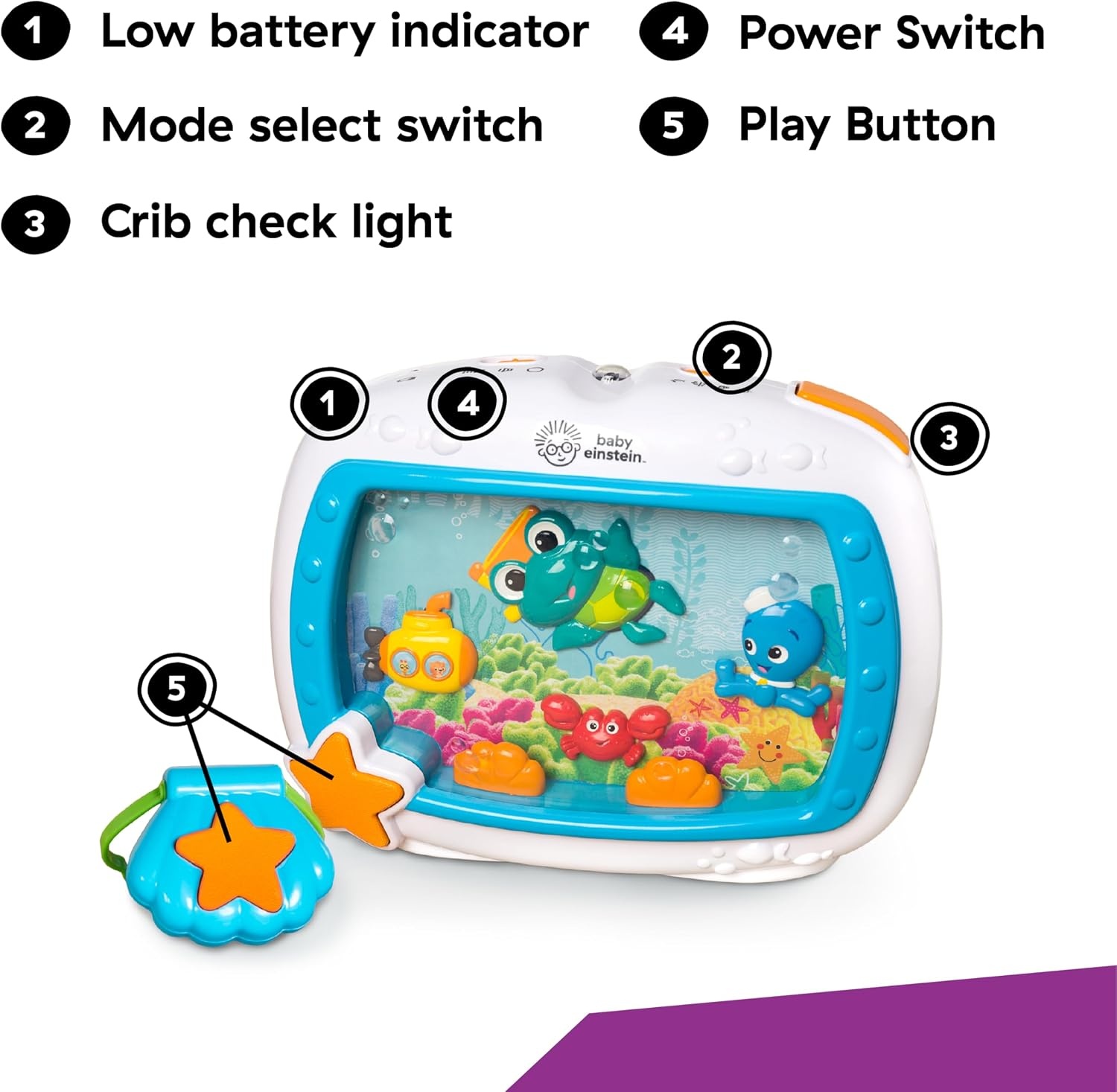 Baby Einstein Sea Dreams Soother Bedlampje met Afstandsbediening Multikleur