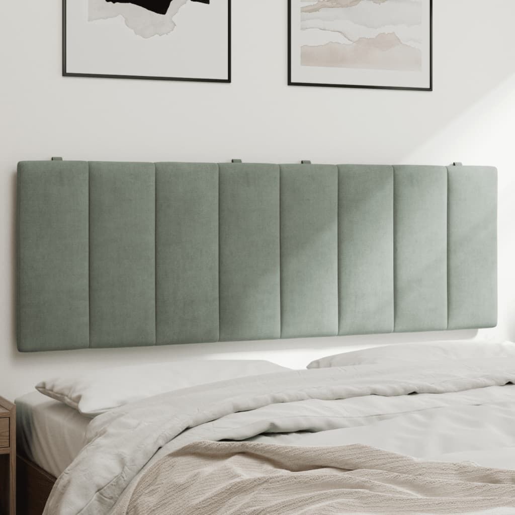 vidaXL Hoofdbordkussen 120 cm fluweel lichtgrijs