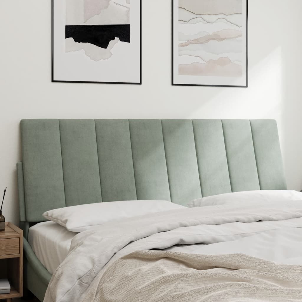 vidaXL Hoofdbordkussen 120 cm fluweel lichtgrijs