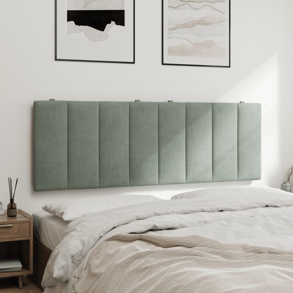 vidaXL Hoofdbordkussen 120 cm fluweel lichtgrijs