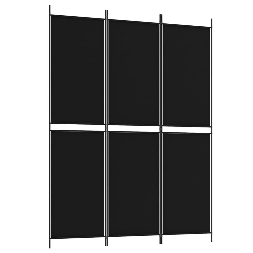 vidaXL Kamerscherm met 3 panelen 150x200 cm stof zwart