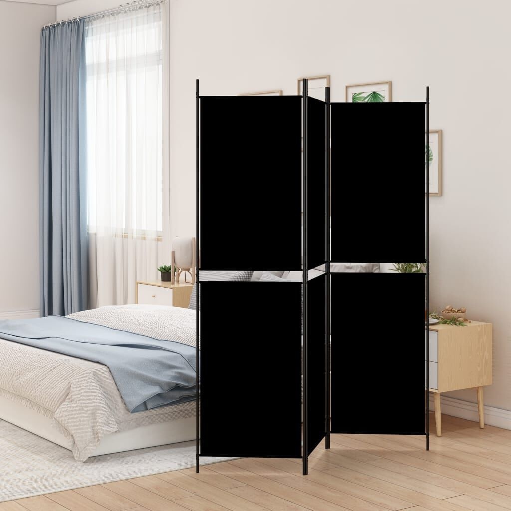vidaXL Kamerscherm met 3 panelen 150x200 cm stof zwart