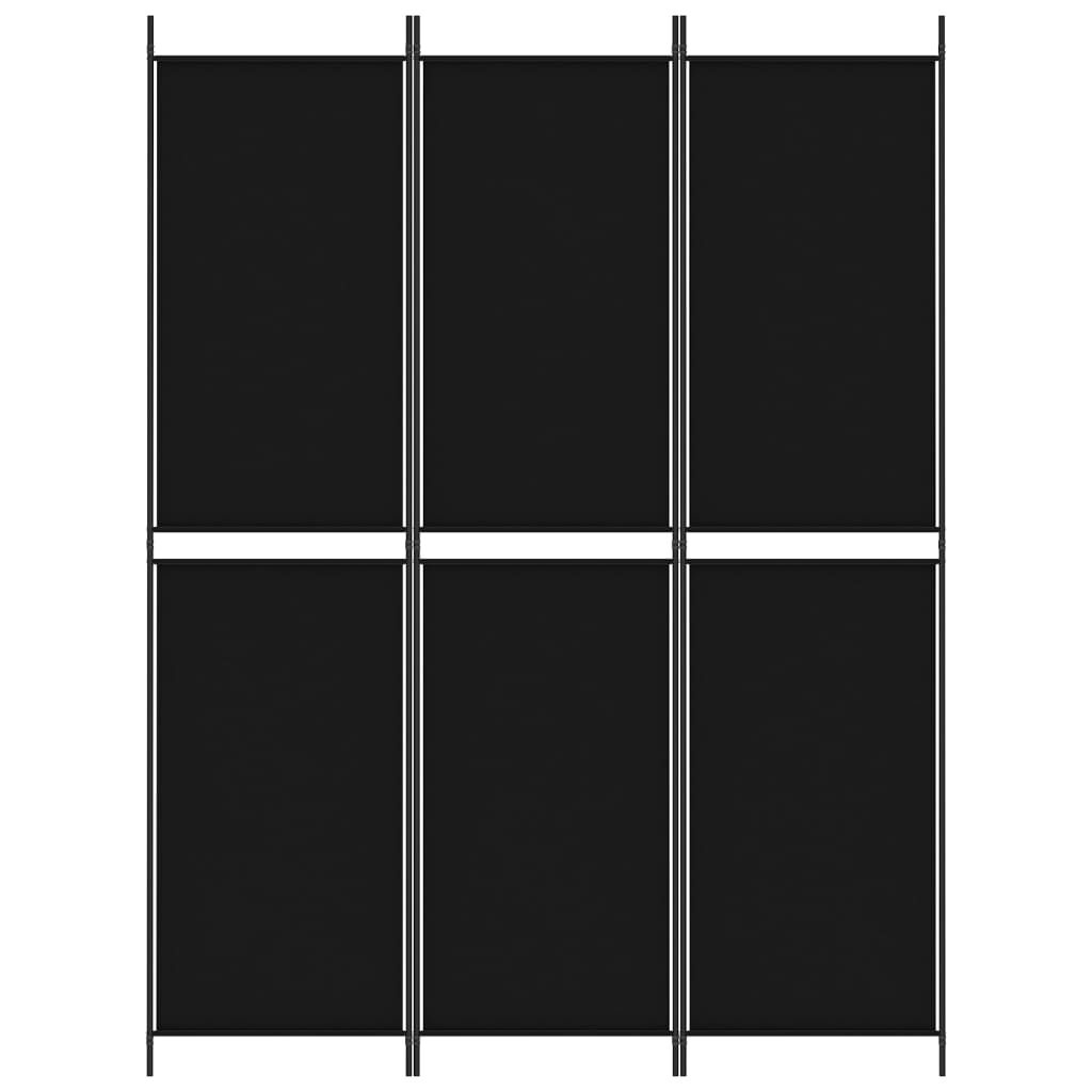 vidaXL Kamerscherm met 3 panelen 150x200 cm stof zwart