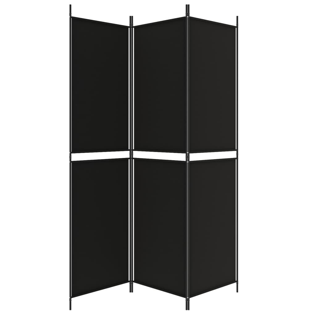 vidaXL Kamerscherm met 3 panelen 150x200 cm stof zwart