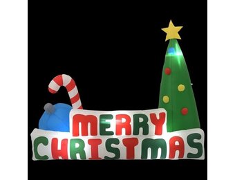 vidaXL Kerstboom Merry Christmas opblaasbaar LED 240x188 cm