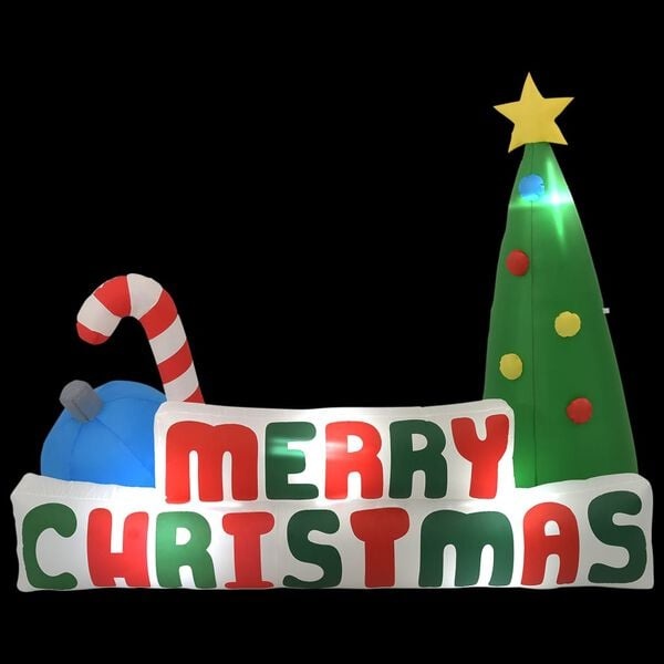 vidaXL Kerstboom Merry Christmas opblaasbaar LED 240x188 cm