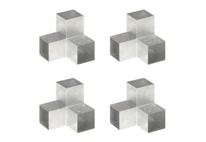 vidaXL Paalverbindingen Y-vorm 101mm Gegalvaniseerd Metaal - 4 Stuks