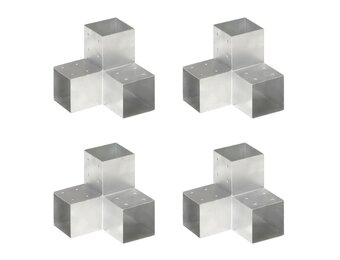 vidaXL Paalverbindingen 4 st Y-vorm 101x101 mm gegalvaniseerd metaal