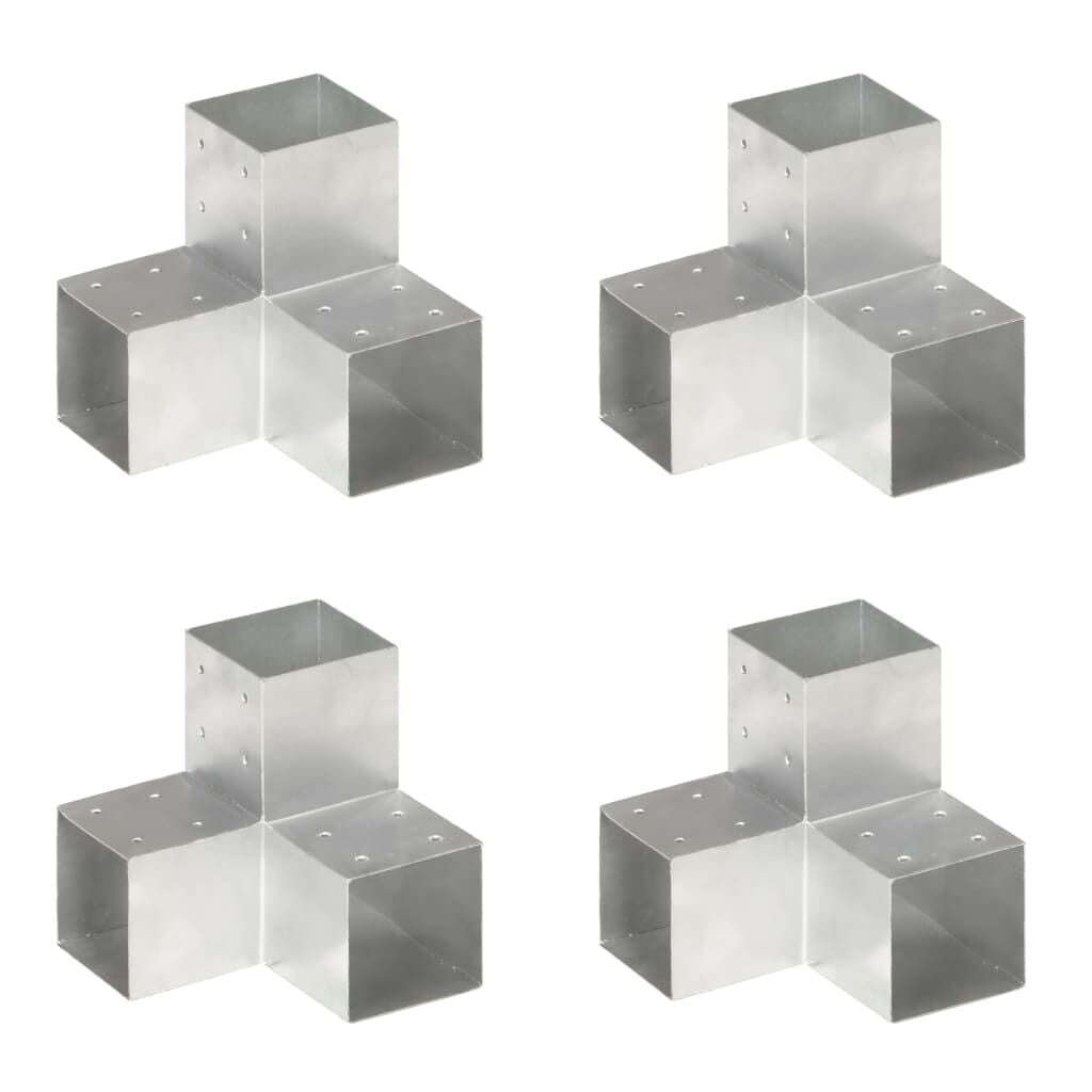 vidaXL Paalverbindingen 4 st Y-vorm 101x101 mm gegalvaniseerd metaal
