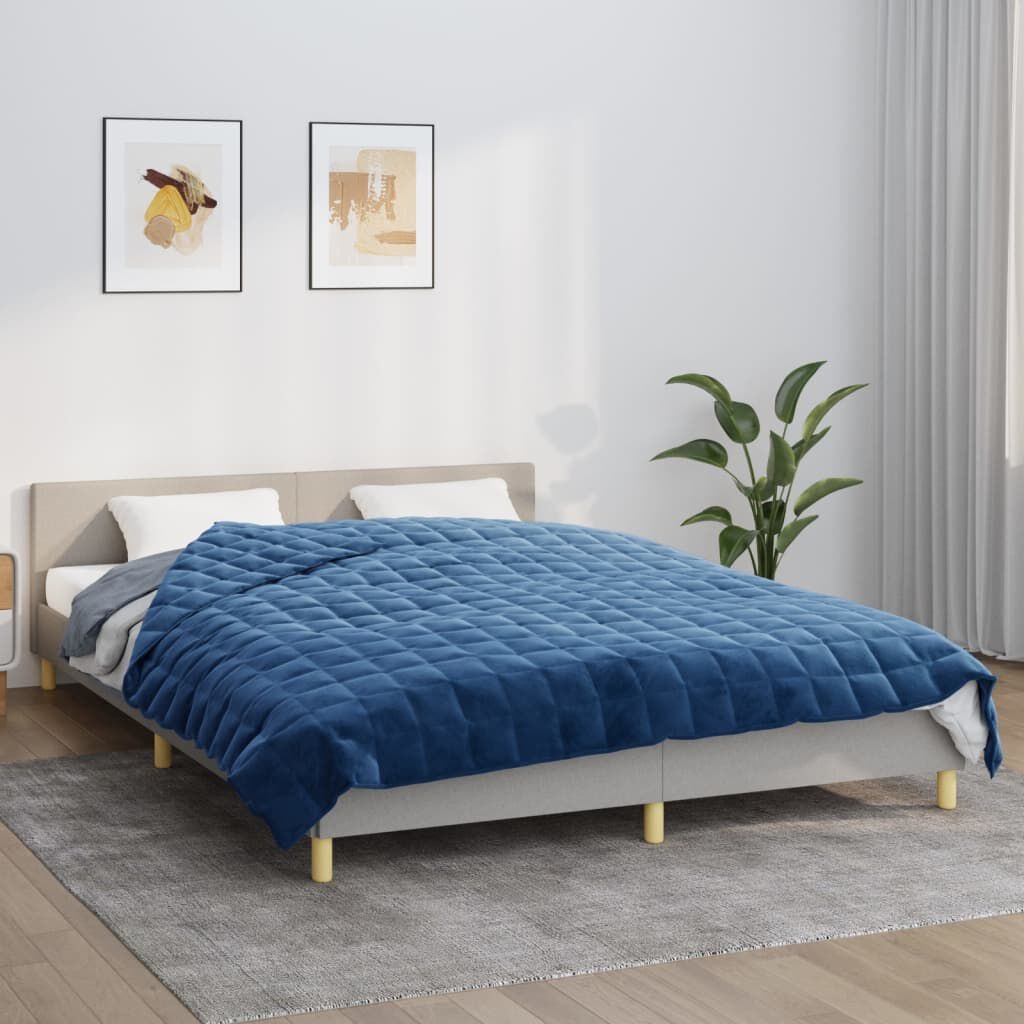 vidaXL Verzwaringsdeken 200x220 cm 9 kg stof blauw