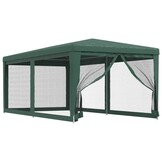 vidaXL Partytent met 6 mesh zijwanden 3x6 m HDPE groen