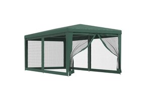 Groene Partytent met 6 Mesh Wanden 3x6m - 35% Korting!