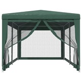 vidaXL Partytent met 6 mesh zijwanden 3x6 m HDPE groen