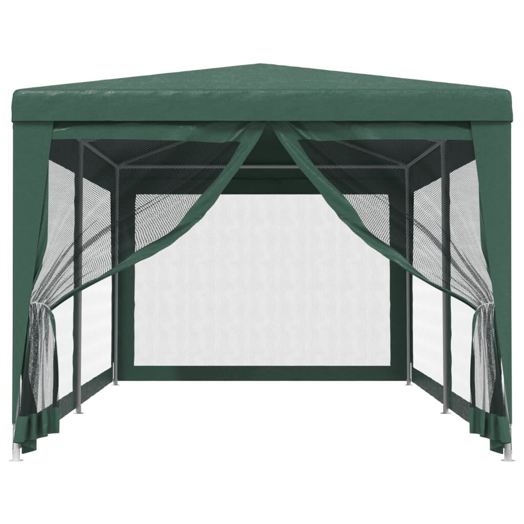 vidaXL Partytent met 6 mesh zijwanden 3x6 m HDPE groen