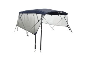 Biminitop met 4 Bogen en Mesh Zijwanden - Blauw (55% Korting)