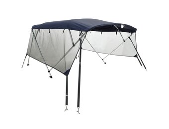 vidaXL Biminitop 4 bogen met mesh zijwanden 243x(200-213)x137 cm