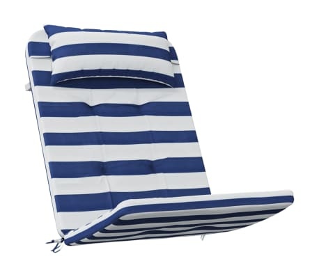 vidaXL Stoelkussens Adirondack 2 st gestreept stof oxford wit en blauw