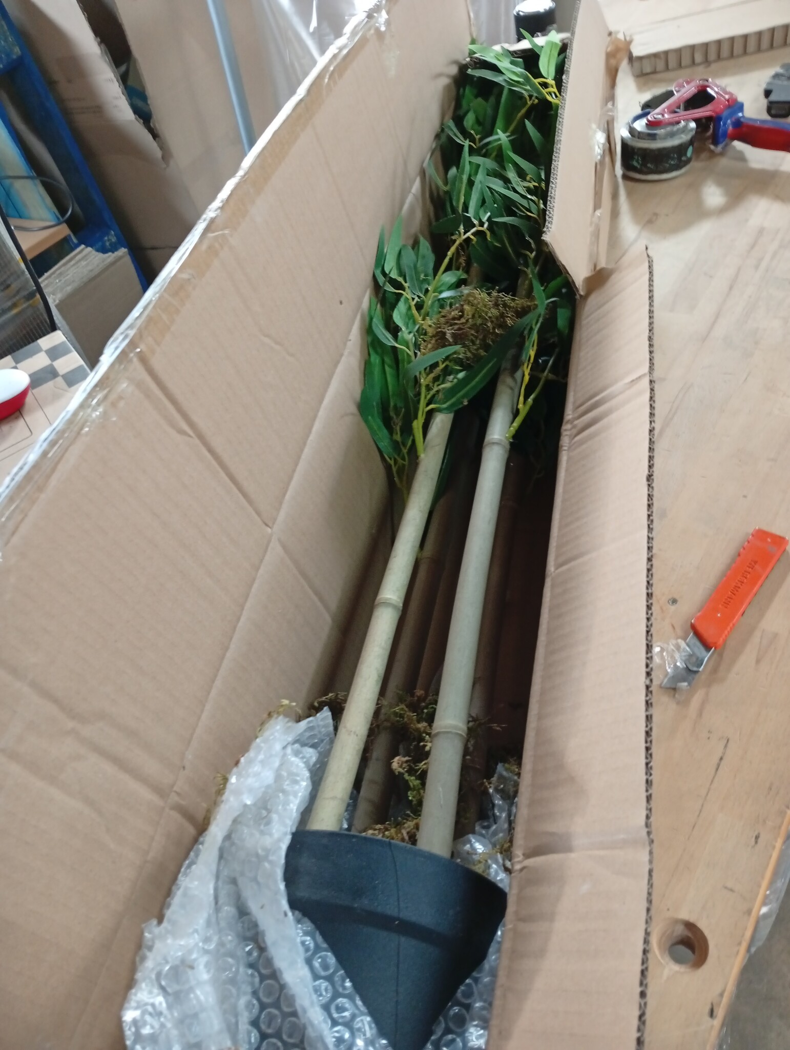 vidaXL Kunstplant bamboe 760 bladeren 120 cm groen