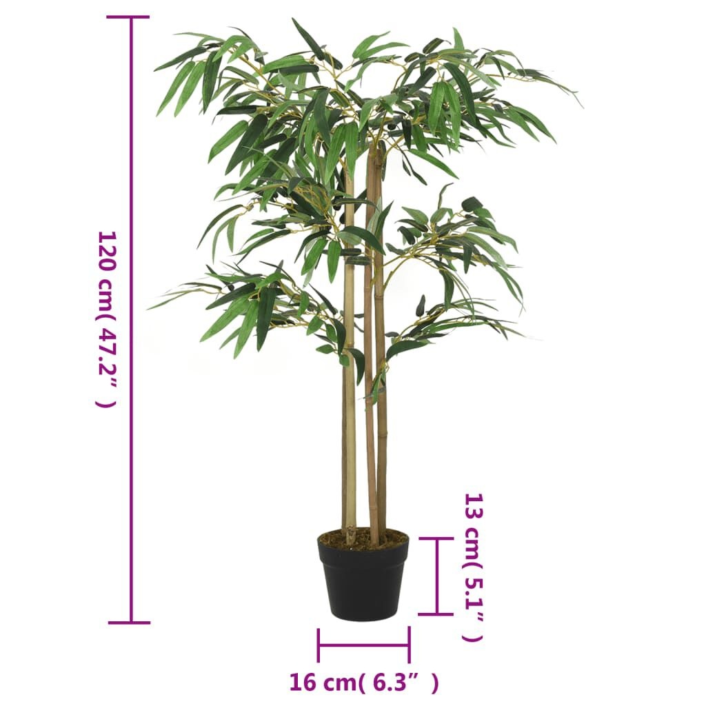vidaXL Kunstplant bamboe 760 bladeren 120 cm groen