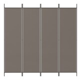vidaXL Kamerscherm met 4 panelen 698x180 cm stof antracietkleurig