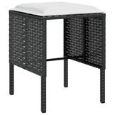vidaXL 5-delige Loungeset met kussens L-vormig poly rattan zwart