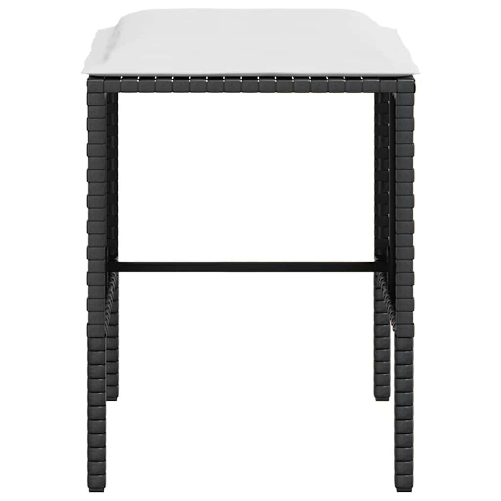 vidaXL 5-delige Loungeset met kussens L-vormig poly rattan zwart