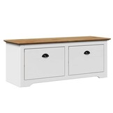 vidaXL BODO Halbank 114x40x45 cm Wit/Bruin - 54% Korting!