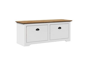vidaXL BODO Halbank 114x40x45 cm Wit/Bruin - 54% Korting!